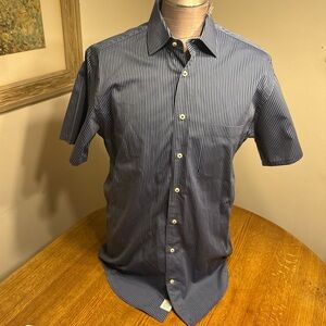 Peter Millar Navy Striped Button Down Shirt
